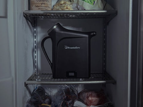 ProntoBev cozy in a freezer.